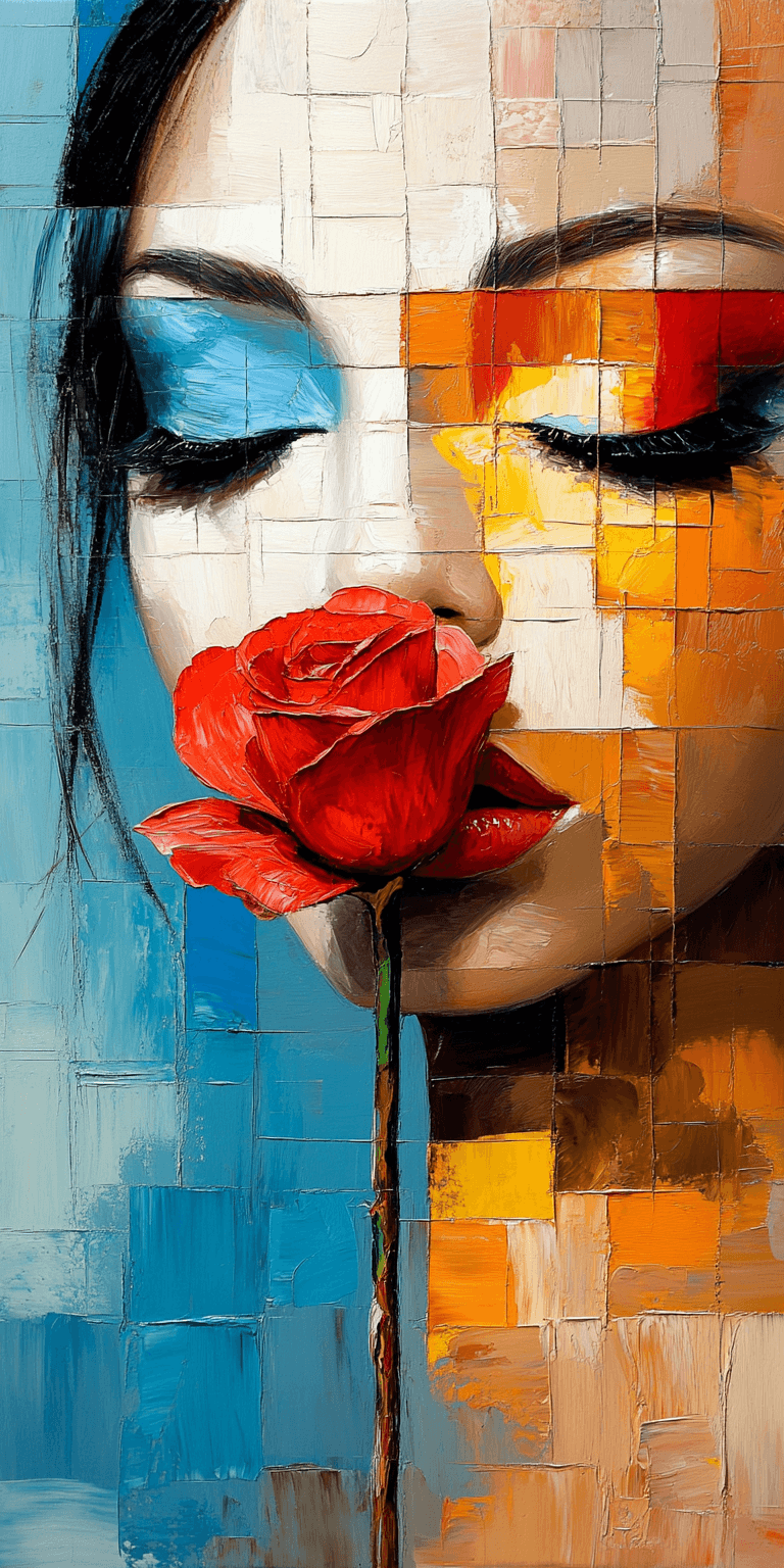 AI generated: oil on canvas, woman, in the style of palette knife technique --chaos 75 --ar 1:2 --profile rsy6uq9 ...