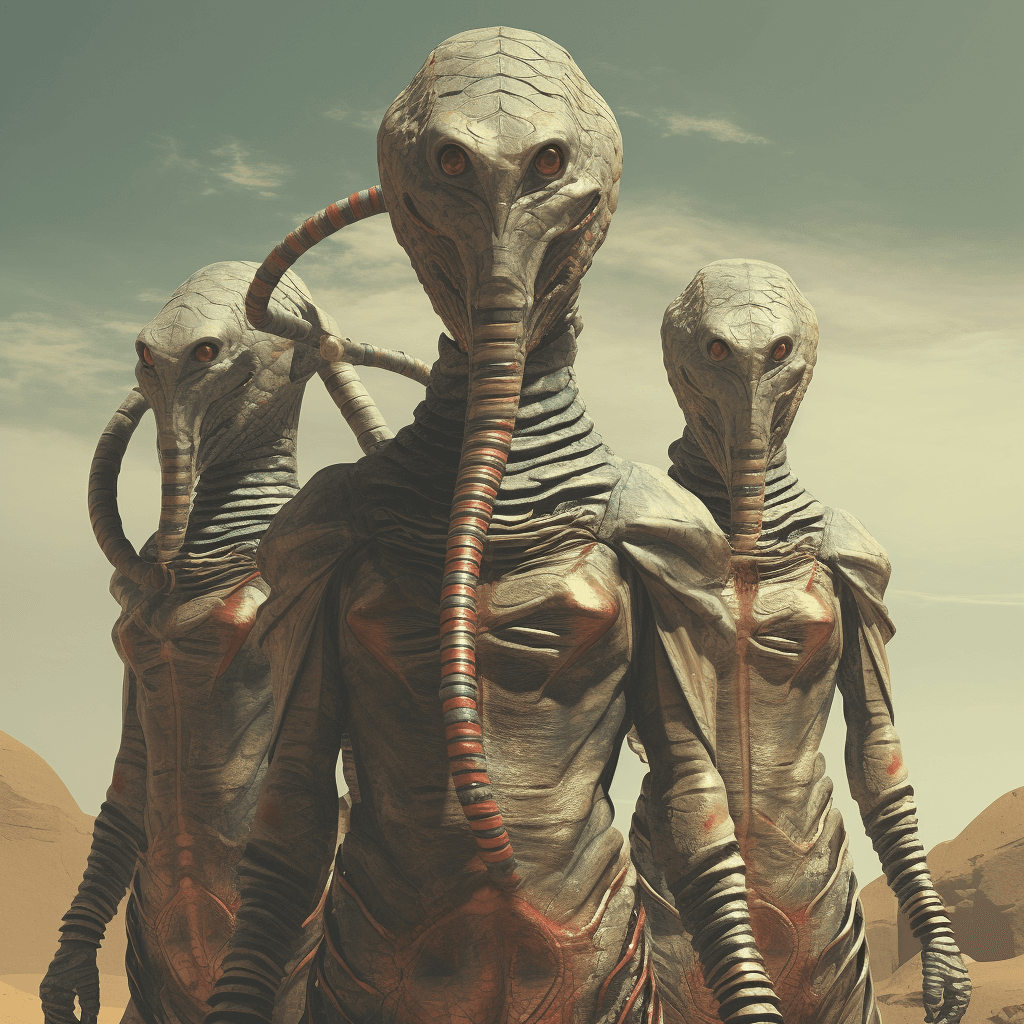 AI generated: serpent people, sci fi, alien --c 50