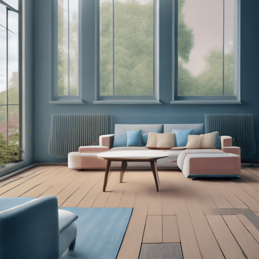 AI generated: High resolution photography interior design, dreamy sunken living room conversation pit, wooden floo...