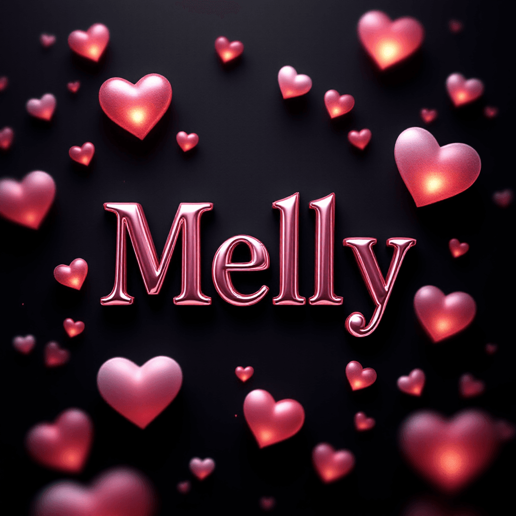 AI generated: "Create a 3D Valentine's Day-themed image with a deep black background. In the center, feature the n...