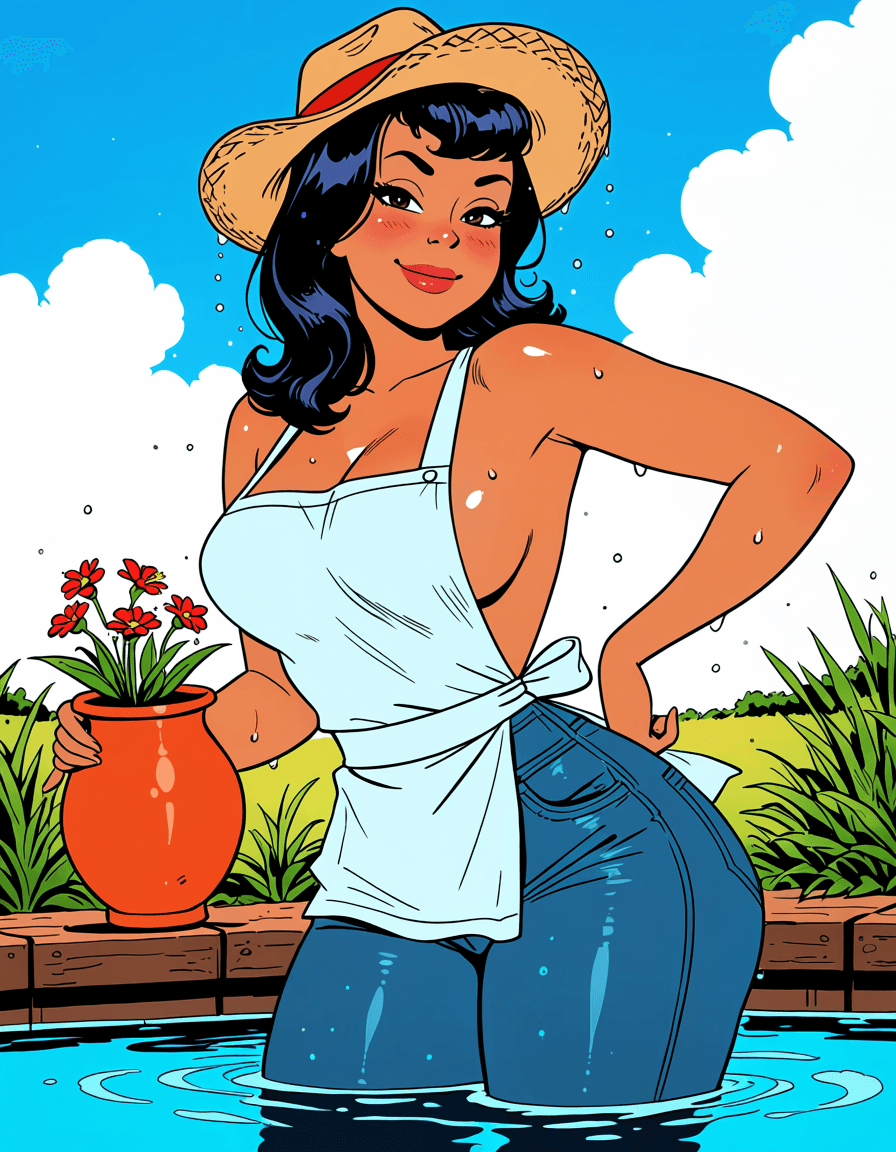 Vintage PinUp Illustration Style