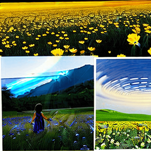 AI generated: sweeping landscape photography (a view from below showing the sky above and the open land below), a ...