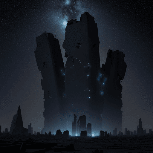 AI generated: 
"A vast plain under a dark sky filled with stars, the constellations seem on the verge of collapse,...