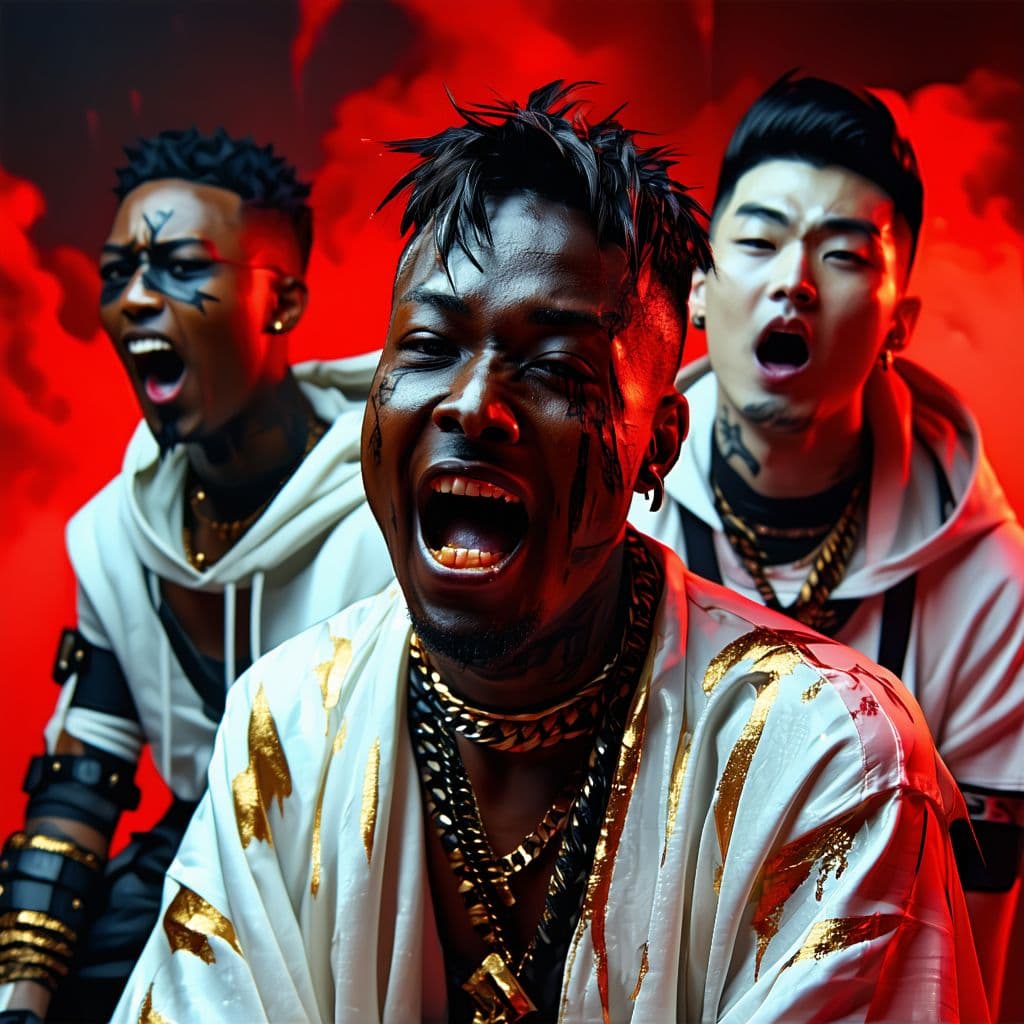 AI generated: ksi, kai cenat, ricegum, in hell, suffering