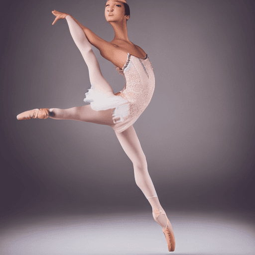 AI generated: Studio photo of a pretty Filipina mestiza wearing ballet attire, subtle makeup, indoor, intricate el...