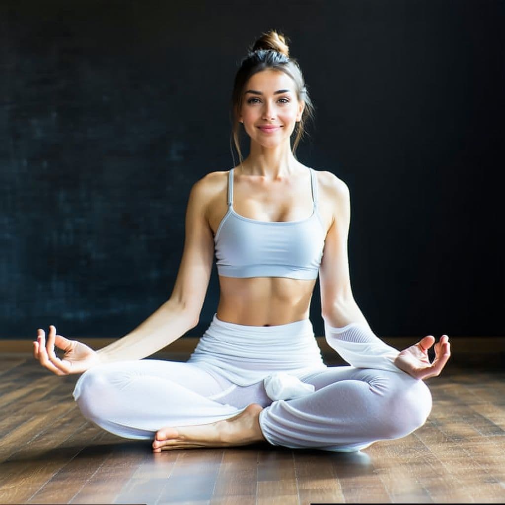 AI generated: A woman , yoga .