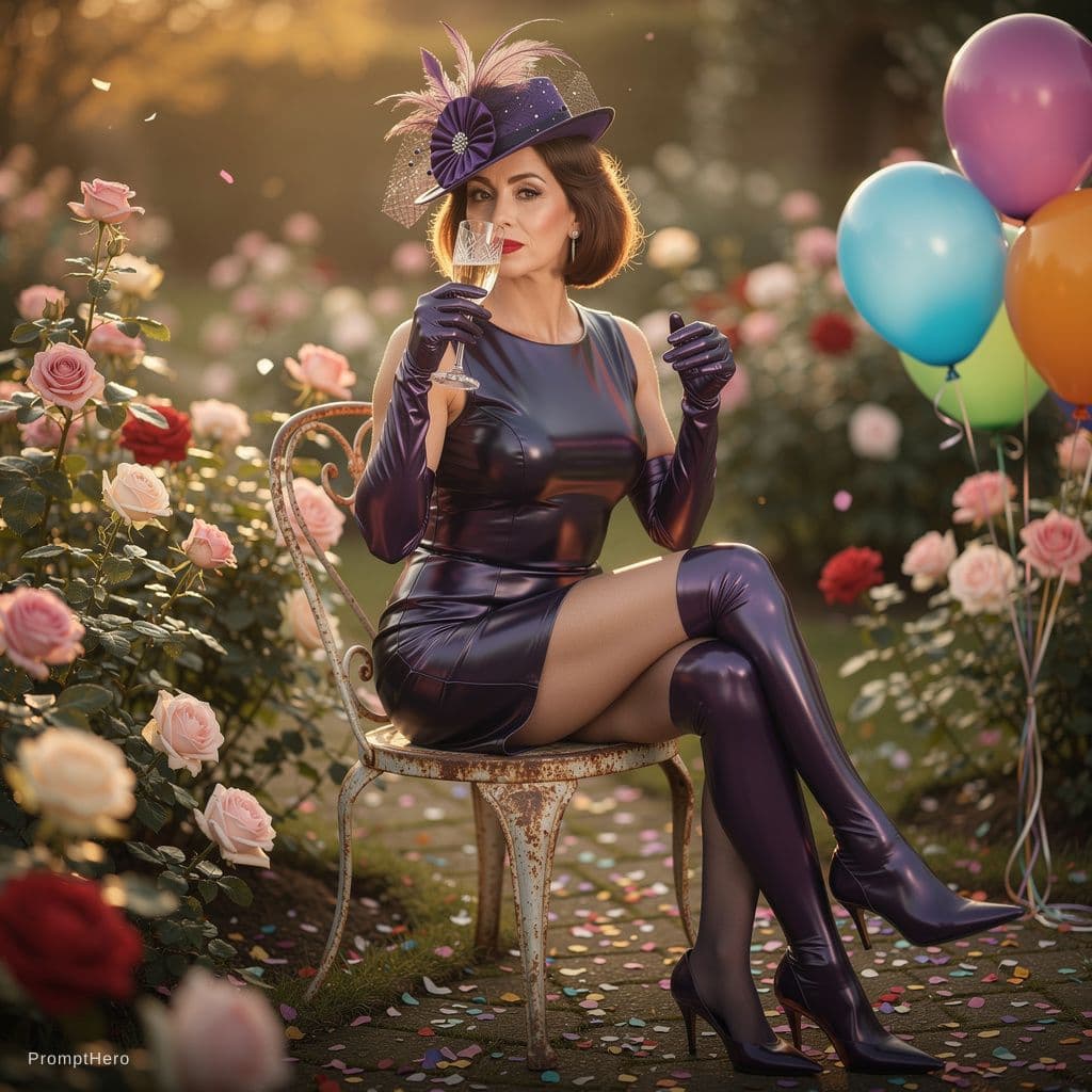 AI generated: Professional funny photography:, an erotic full body shot in a very glamorous ambiente,a sweet, matu...