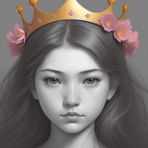 AI generated: drawing an artistic digital image of a girl that has flowers in the crown, in the style of frank cho...