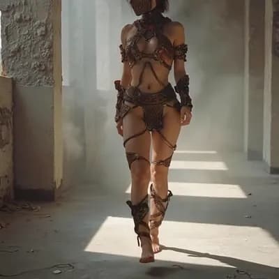 AI generated video: woman walk barefoot
