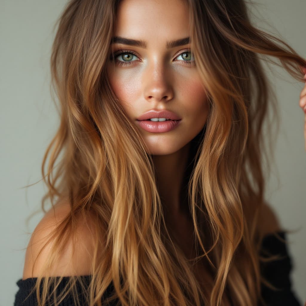 AI generated: Une femme avec des 	Cheveux mit longs de couleur châtain attacher avec une seule tresse elle a la pe...