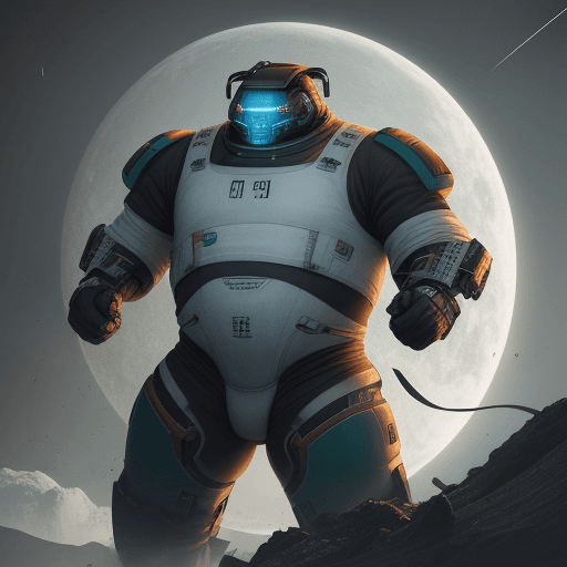 AI generated: sci-fi bild, junger mann, mollig, 130kg, schon mit 18 bekam er Haarausfall und schnitt sich seit dem...