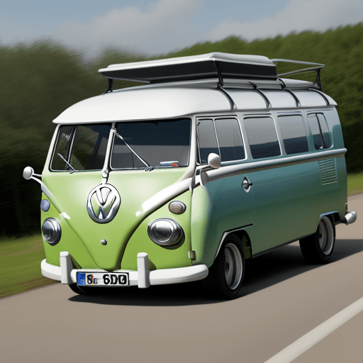AI generated: VW Samba mit Racing Lackierung i