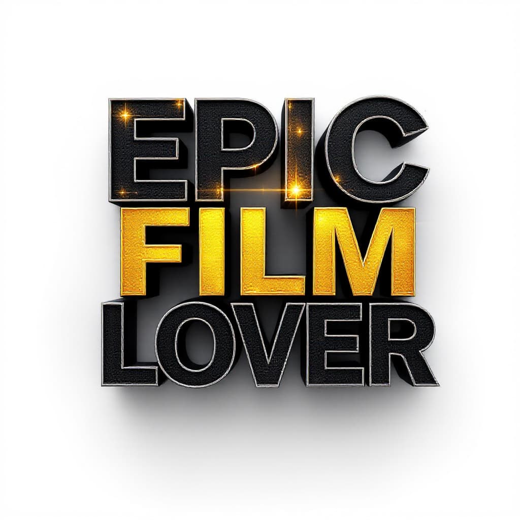 AI generated: "Text-only design with the words 'Epic Film Lover' in a unique, artistic style. The typography shoul...