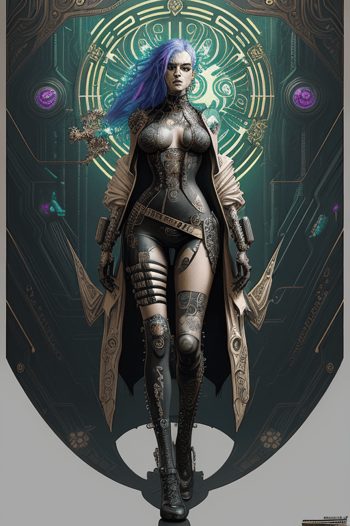 AI generated:  cyberpunk | styled in Art Nouveau | insanely detailed | embellishments | high definition | concept ...