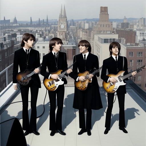 AI generated: The Beatles on Rooftop
