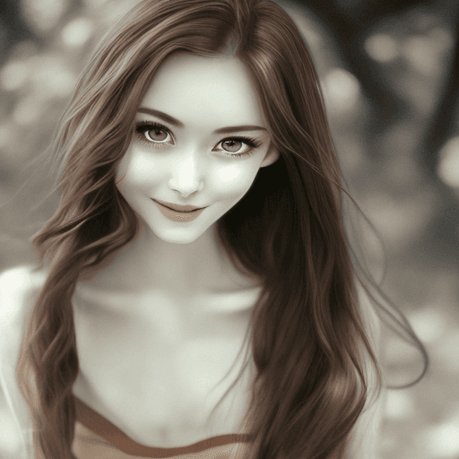 AI generated: A stunning and highly realistic outdoor  portrait captured on 35mm film, showcasing a single slender...