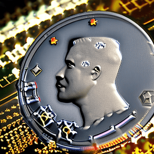 AI generated: a coin in deep space