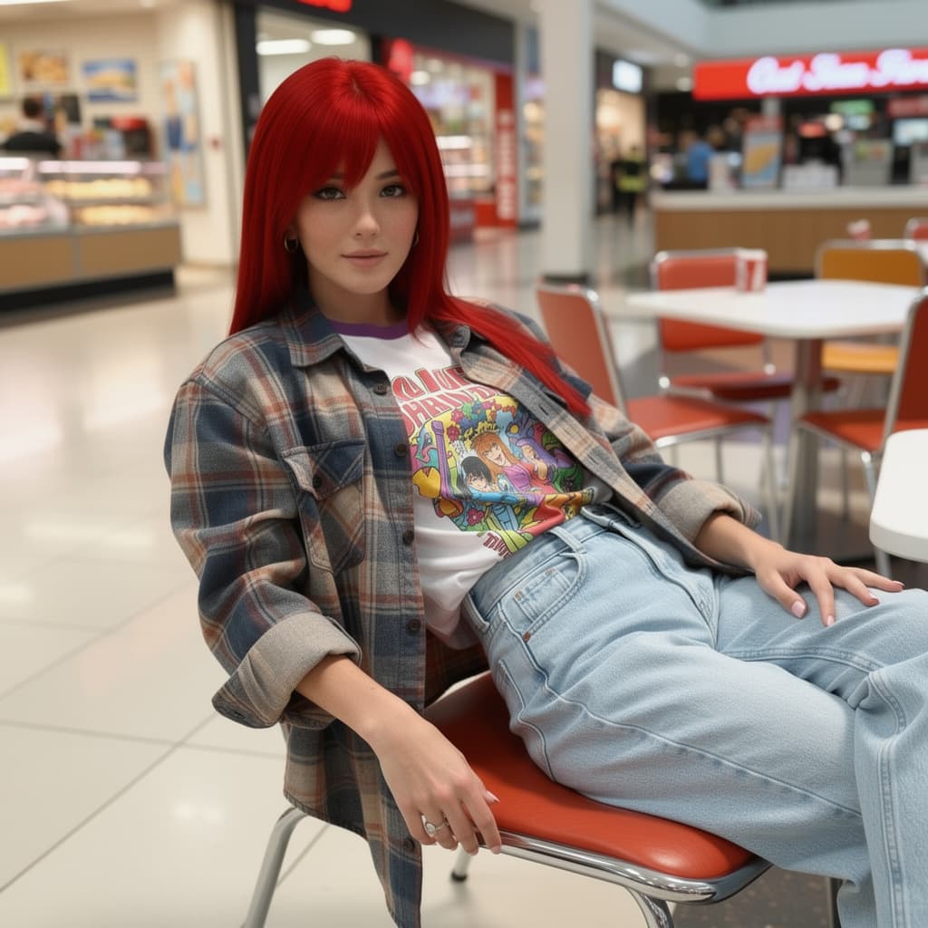 AI generated: Kooky portraits of 90’s mall teens in retro clothi...