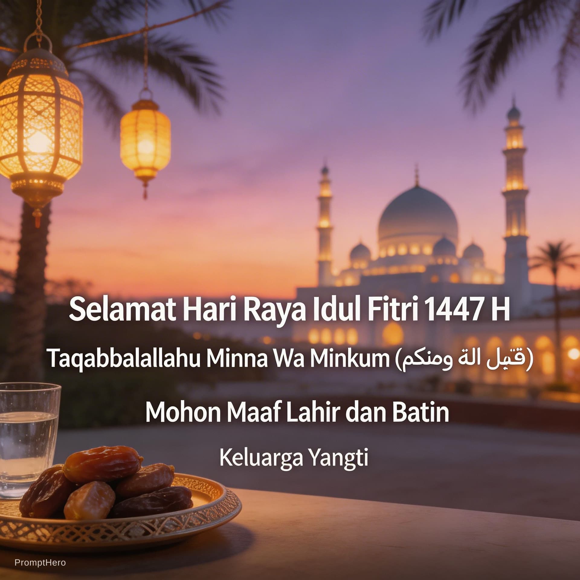 AI generated: اجواء رمضانية ساحرة بجودة 8K


Add text : “Selamat Hari Raya Idul Fitri 1447 H
Taqabbalallahu Minna ...