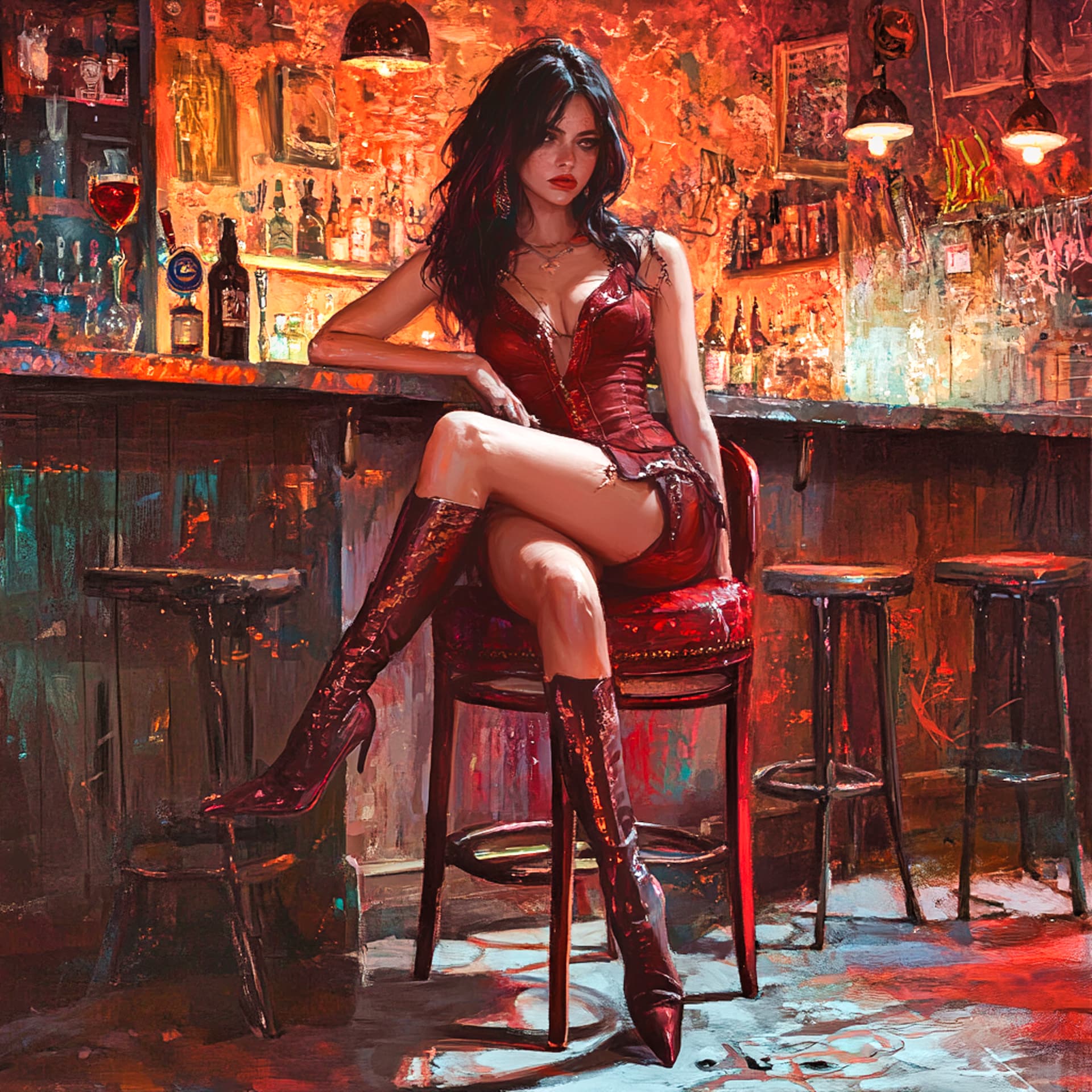 AI generated: **Kira siting on a chair in the bar** - Image #4 <@612032120109531263>