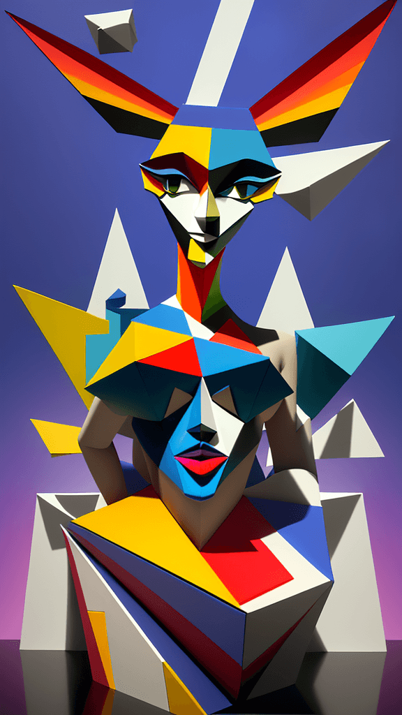 AI generated: rfktrstyle 3D Cubistpaper"An artistic visionary harnessing the essence of creativity, merging intric...