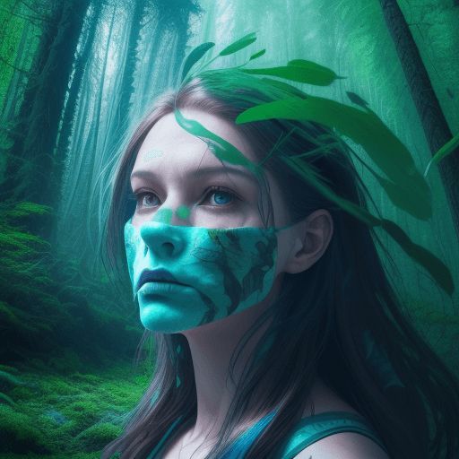 AI generated: head mountain shape, breathing the freedom to breathe moutain always, Double Exposition Photo jungle...