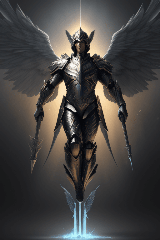 AI generated: archangel micheal, illustration, cinematic lighting, hyperdetailed, 8 k, symmetrical, trending on ar...
