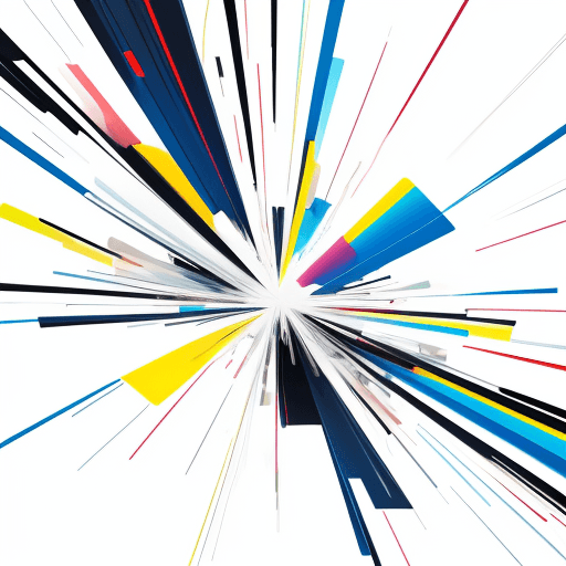 AI generated: white background abstract techno  colorful