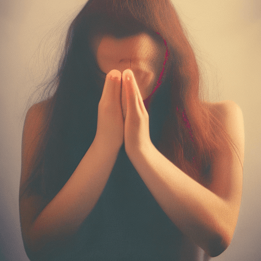 AI generated: A photo of a 20 year old woman, confident and beautiful with long flowing hair.  Her hands are up to...
