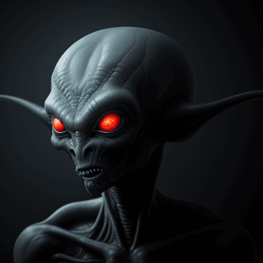AI generated:  high quality foto of a scary alien from energy,  8k