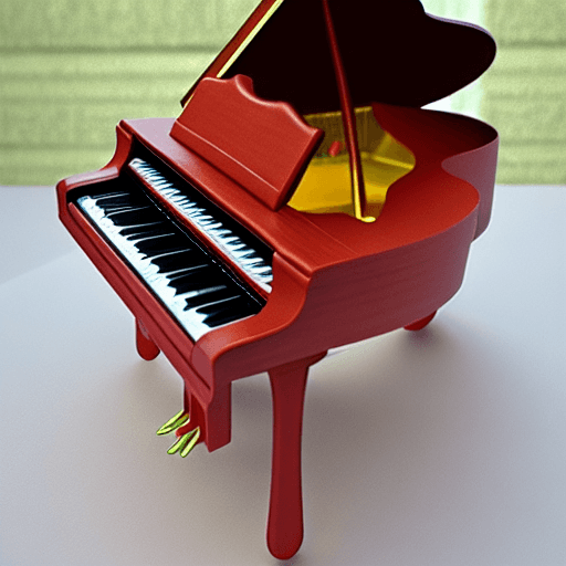 AI generated: Piano with cavities and floss, extremely detailed