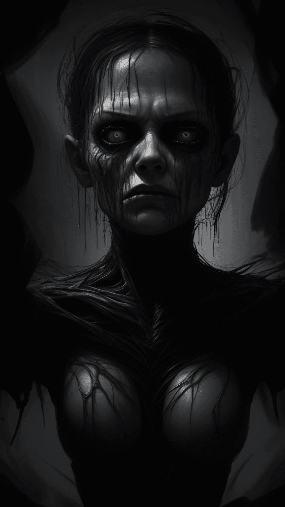 AI generated: best quality,4k,8k,highres,masterpiece:1.2,ultra-detailed,realistic:1.37,artwork,horror,dark room,my...