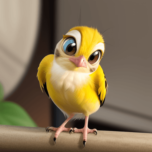 AI generated: tweety looks curious
