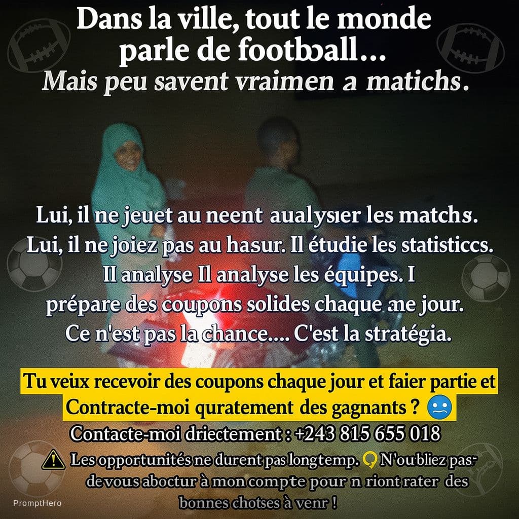 AI generated: Dans la ville, tout le monde parle de football…
Mais peu savent vraiment analyser les matchs.
Lui, i...