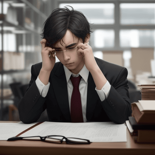 AI generated: a person does a lot of work at the same time, which he successfully copes with
