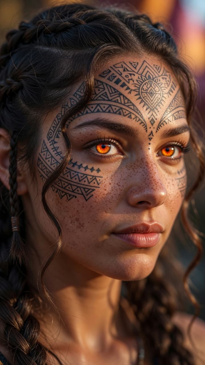 AI generated: Ultra-realistic National Geographic level photography, dramatic close-up three-quarter portrait of a...