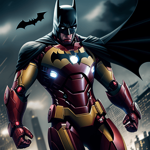 AI generated: batman versus iron man

