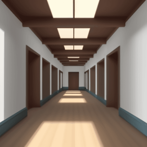 AI generated: very large hall back animation