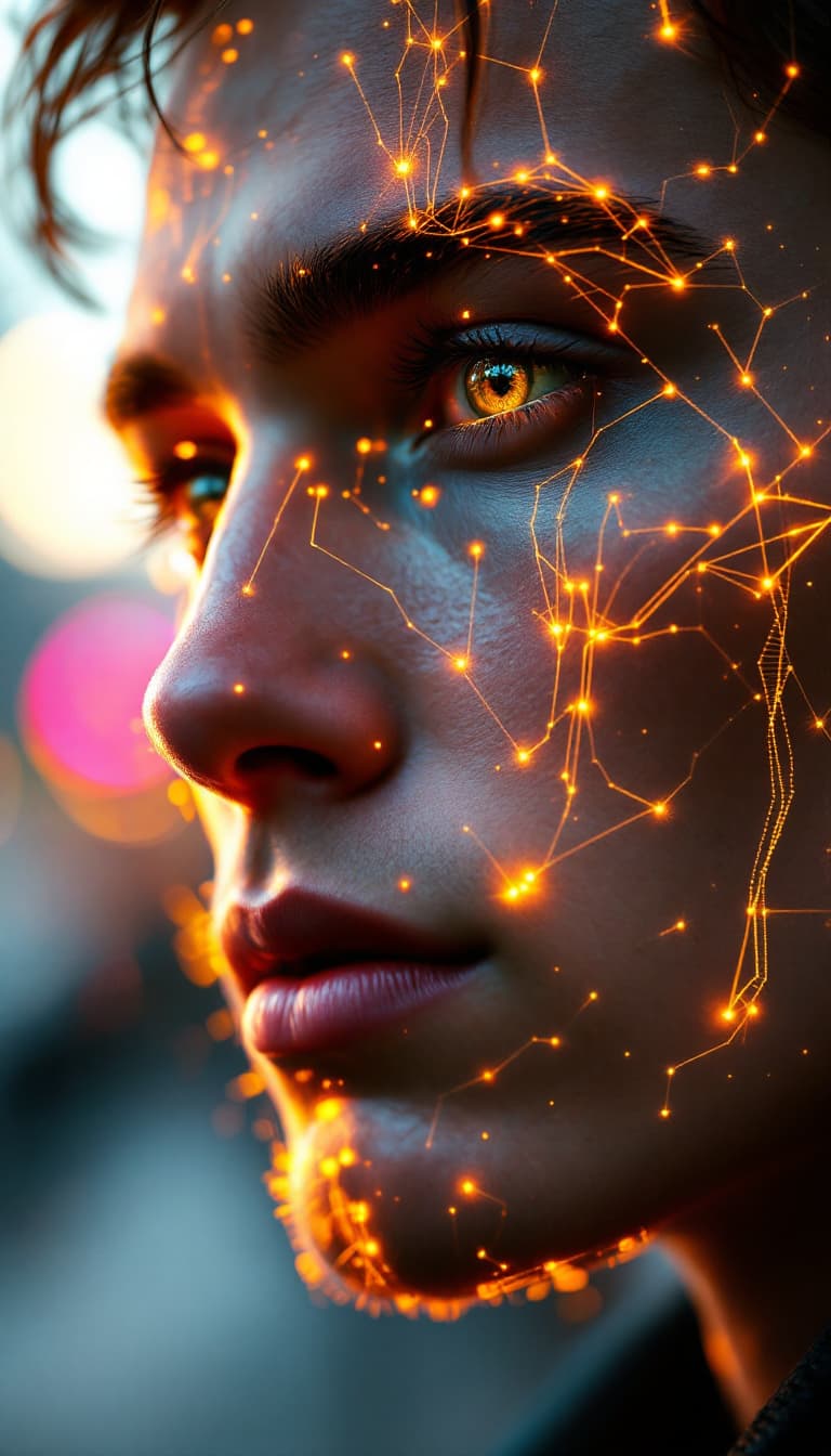 AI generated: 
Close-up on a man's face, he is 24 years old. A hyperrealistic white man. He is on a city sidewalk,...