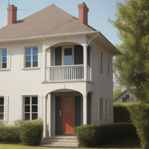 AI generated: house with person in front