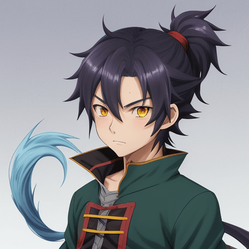 AI generated: 6 years old Arata wolftail the main character of the anime series like, isekai, shounen and fantasy ...