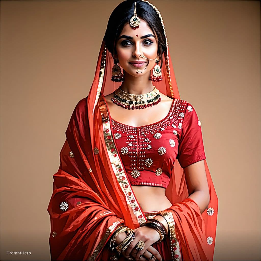 AI generated: Create a sexy girl in india style. and look like sexy.