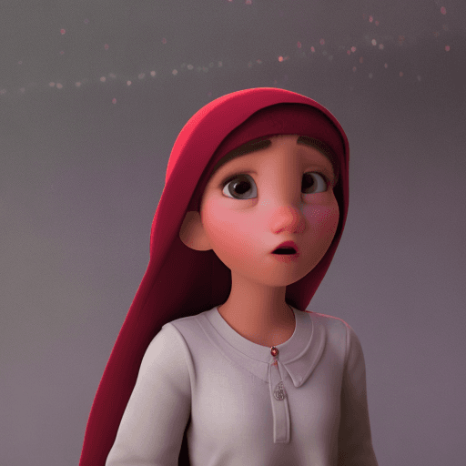 AI generated: Photo of pixar animation muslim girl, dramatic light, pale sunrise, cinematic lighting, battered, lo...