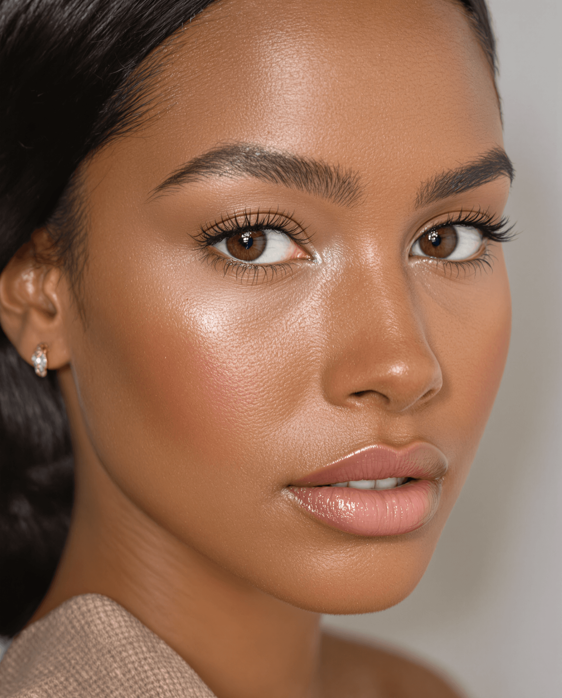 AI generated: "An ultra-photorealistic, hyper-detailed close-up portrait of a woman with a naturally sculpted face...
