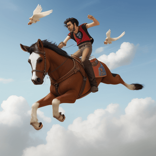 AI generated: Paolo Bustamante  autor  de rebelde buey  volando