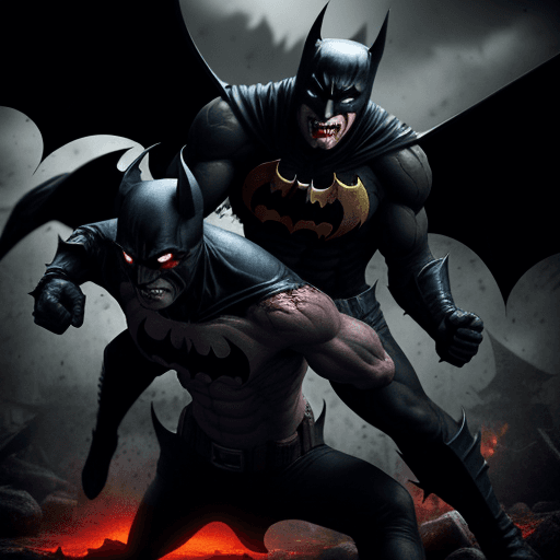 AI generated: Demon Batman fight with demon in hell, 4k ,ultra hd
