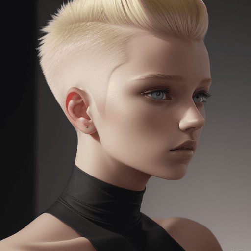 AI generated: a 20 yo woman, blonde., (hi-top fade:1.3), dark theme, soothing tones, muted colors, high contrast, ...