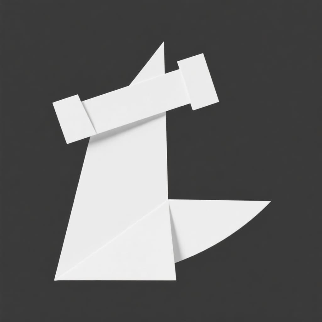 AI generated: minimalist origami anvil, construction, white paper is the style, working as a logotype
