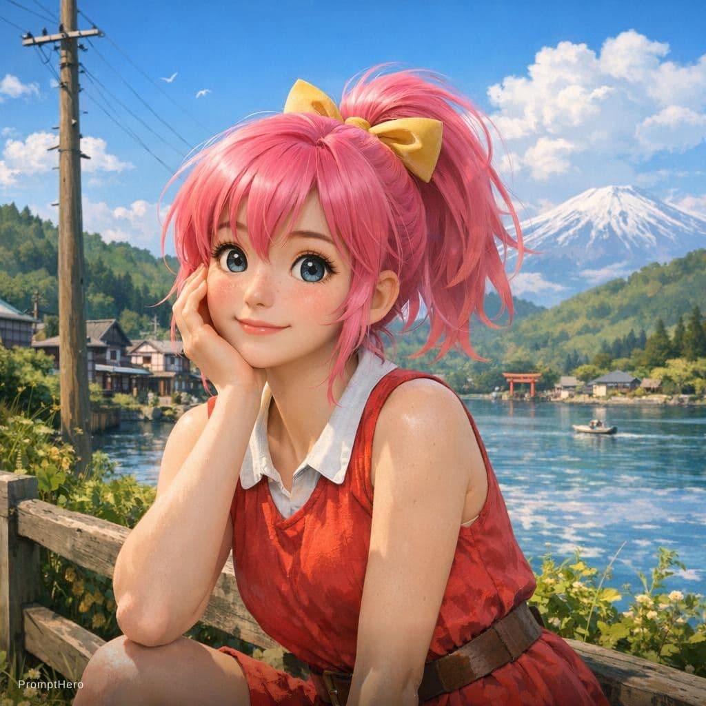 AI generated: pinky Studio Ghibli 16k4d rfktrstyle"pose in a ultrarealistic background" <lora:Vut_out_XL_MU:0. 800...