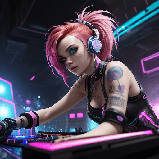 AI generated: masterpiece, concept art, highly detailed, (pink and blue color pallete), mid shot, centered, dynami...